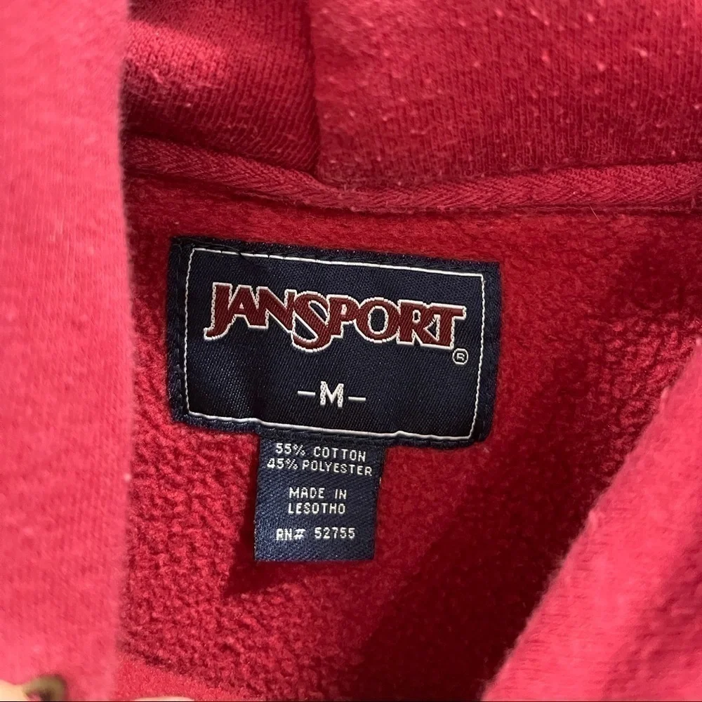 Vintage Jansport Stanford University Collegiate Hoodie Sweatshirt Red M Cotton